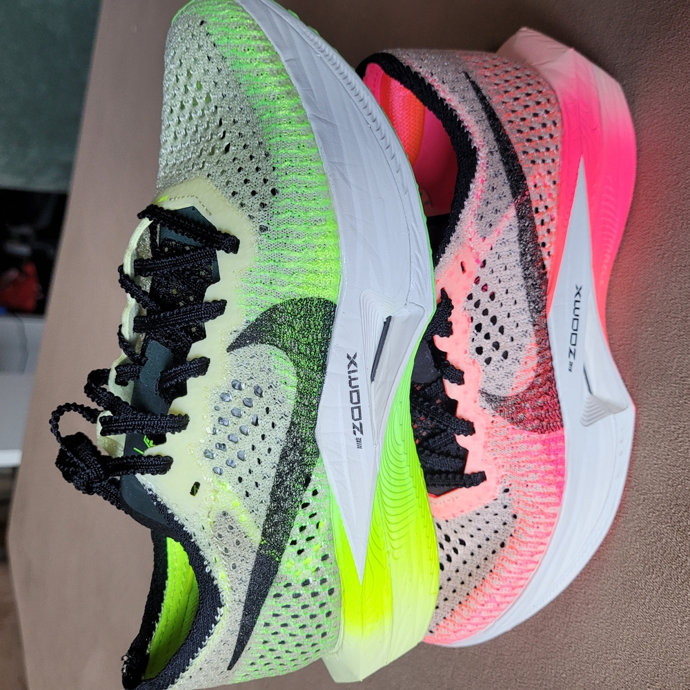 Nike Women's ZoomX Running Shoes - Neon Green and Pink